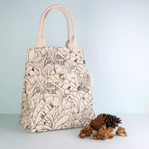 earthsave Insulated Lunch Bag for Office Women & Men (Off White & Olive Green) | Eco-Friendly Canvas Tiffin Bags for School, Cotton Drawstring Lunch Bag for Kids| Cloth Lunch Box Bags | Eco Lunch Bag